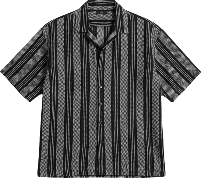 Men's Woven Striped Oversized Shirt