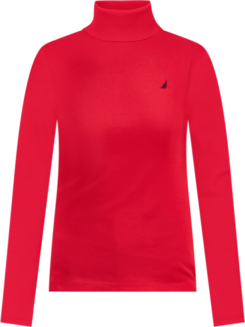 Women's Cotton Turtleneck Long-Sleeve T-Shirt, Online Only