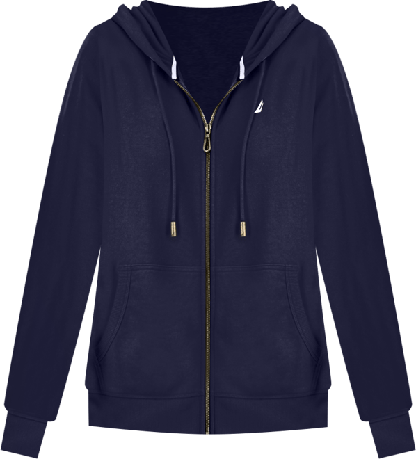 Women's Solid Zip-Front Hoodie, Online Only