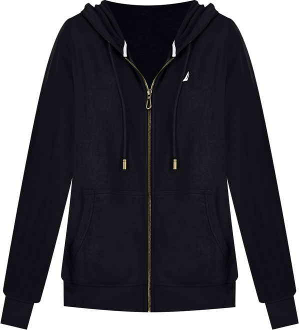 Women's Solid Zip-Front Hoodie, Online Only