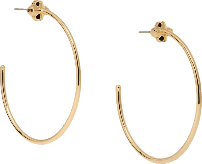 Spade Flower Medium Hoop Earrings, 1.63"