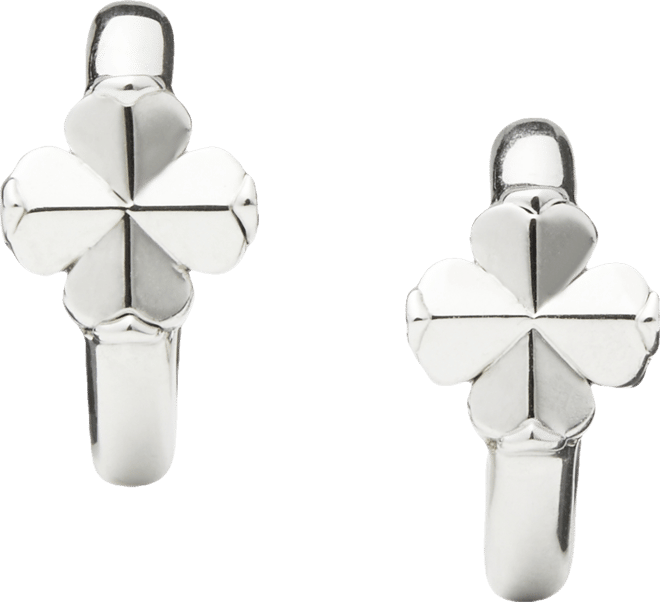 Spade Flower Huggie Earrings