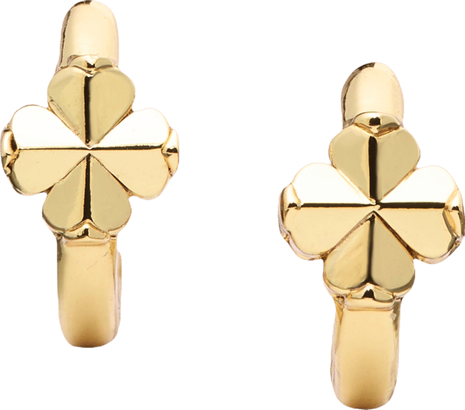 Spade Flower Huggie Earrings