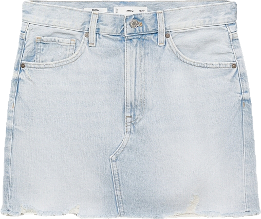 Women's Frayed Hem Denim Skirt