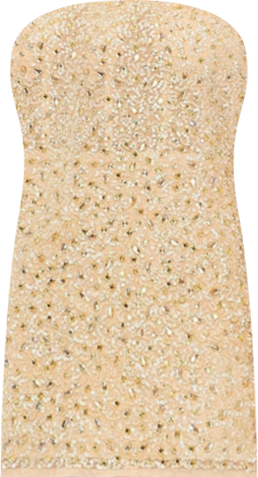 Women's Strapless Bustier Sequin Beaded Mini Dress