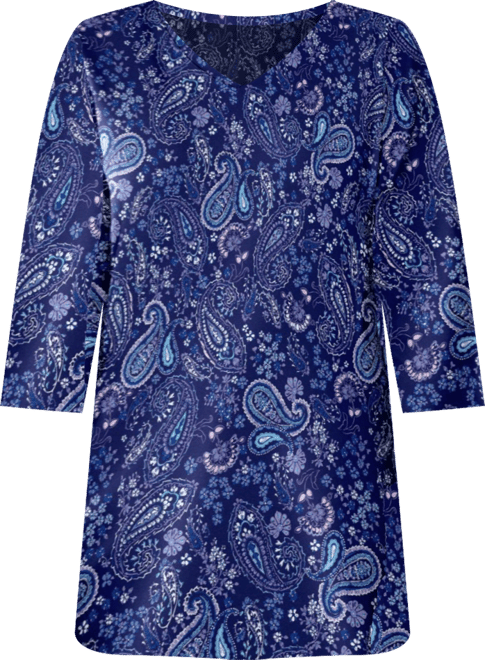 Women's Within Perfect Printed Three-Quarter-Sleeve V-Neck Tunic