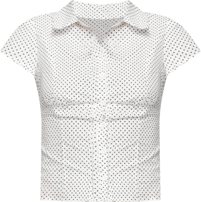 Women's Polka Dot Tailored Button Up Shirt
