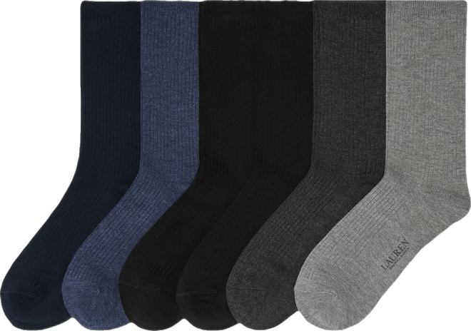 Women's 6-Pk. Rib Trouser Socks L3250PK2