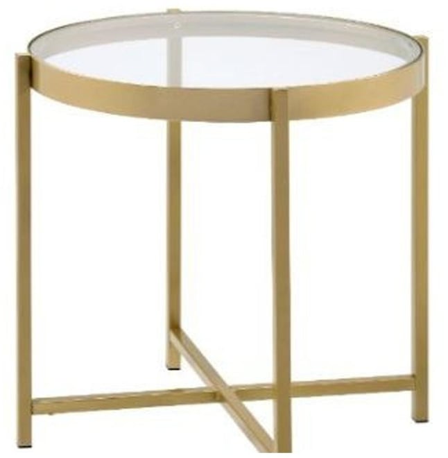 Contemporary Round Accent Table in Powder-Coated Metal
