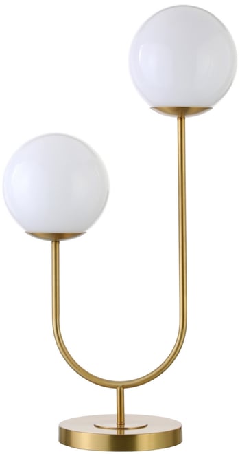 Dufrene 28" Metal 2-Light Table Lamp with Glass Shades