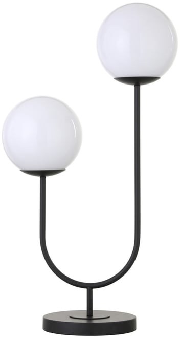 Dufrene 28" Metal 2-Light Table Lamp with Glass Shades