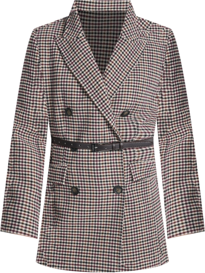 Women's Short Double-Breasted Belted Coat