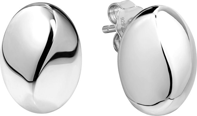 Dome Stud Earrings in Sterling Silver