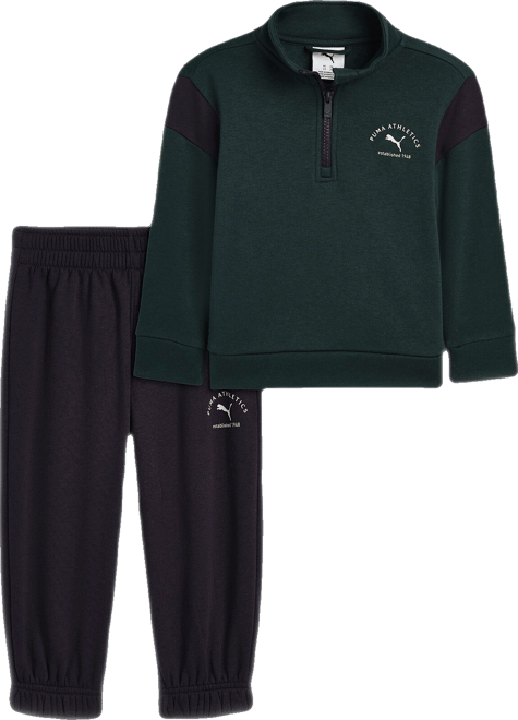 PUMA Matching Sets Toddlers' Cotton Fleece Quarter-Zip and Joggers Pant