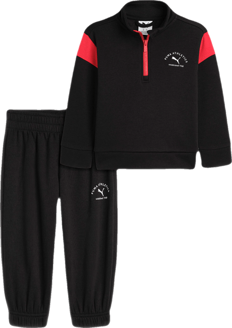 PUMA Matching Setss' Cotton Fleece Quarter-Zip and Joggers, Toddlers