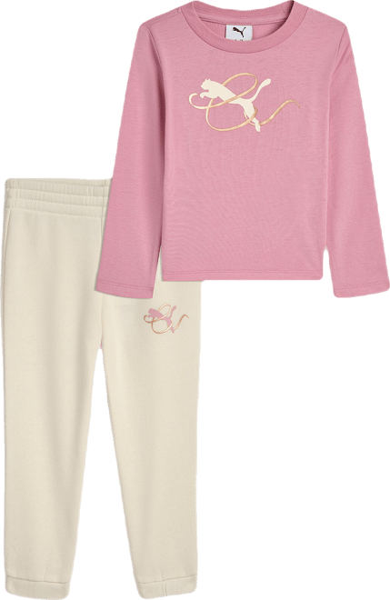 PUMA Matching Setss' Long Sleeve T-Shirt and Joggers, Toddlers