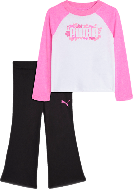 PUMA Matching Setss' Long Sleeve T-Shirt and Flare Leggings, Toddlers