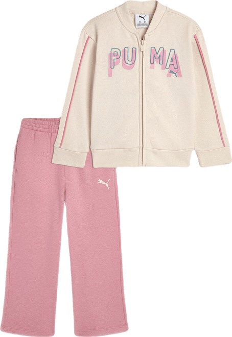 PUMA Matching Setss' Fleece Jacket and Wide Leg Pants, Toddlers