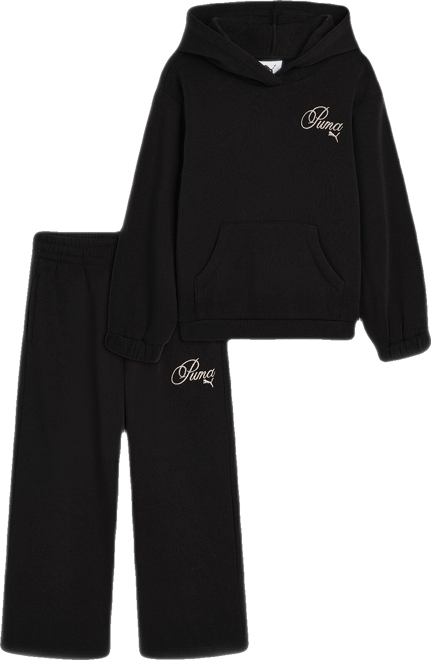 PUMA Matching Setss' Fleece Hoodie and Wide Leg Pants, Toddlers
