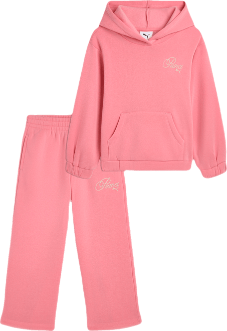 PUMA Matching Setss' Fleece Hoodie and Wide Leg Pants, Toddlers
