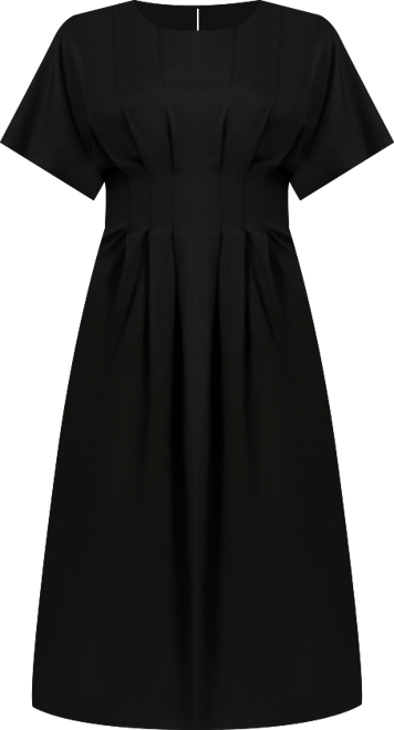 Women's Dolman-Sleeve Cinched-Waist Midi Dress