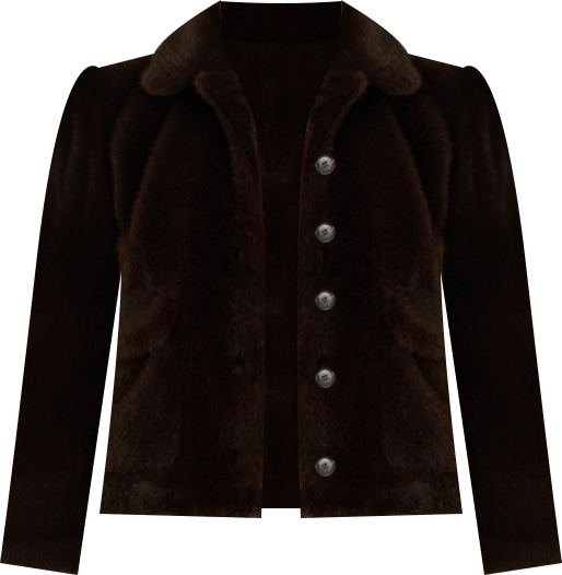 Women's Buttoned Faux-Fur Jacket