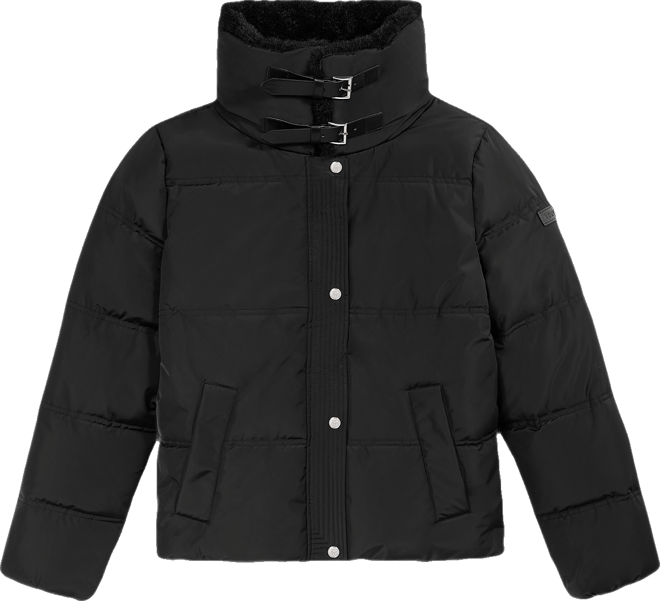 Women's Faux-Fur-Collar Zip-Front Puffer Coat