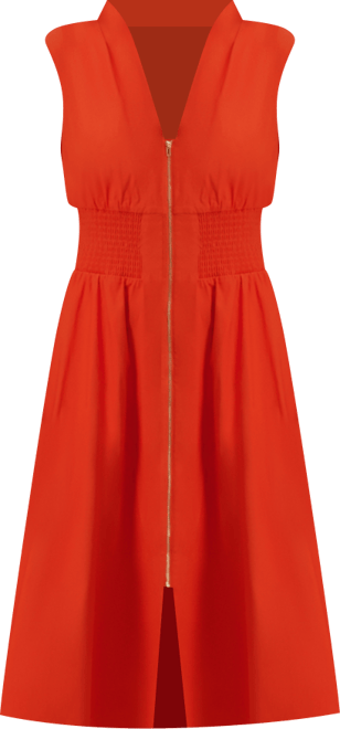 Women's Sleeveless V-Neck Zip-Front Maxi Dress