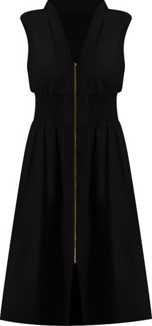 Women's Sleeveless V-Neck Zip-Front Maxi Dress