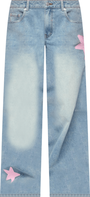 Women's Trish Satin Effect Stars Low Rise Jeans