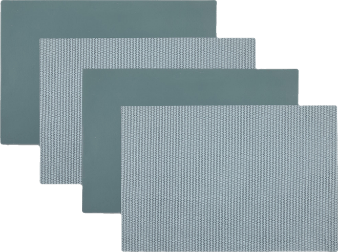 Exeter Reversible Premium Faux Leather 12" x 18" Rectangular Placemats Set of 4