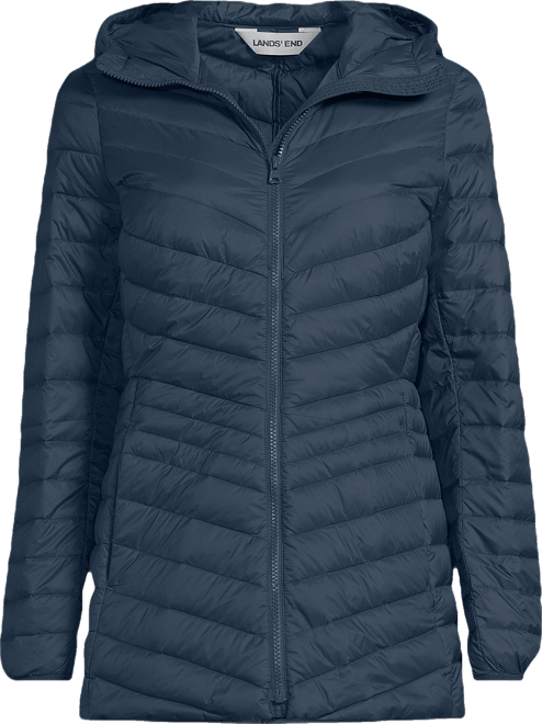 Women's Wanderweight Packable Down Hooded Long Jacket