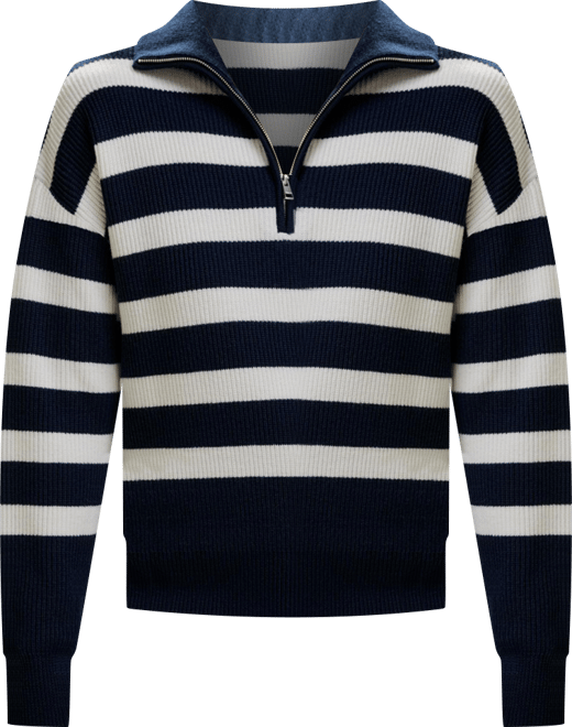 Women's Collared Quarter-Zip Wool Sweater