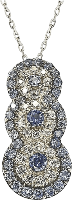 Suzy Levian Sterling Silver Sapphire Graduating Pendant