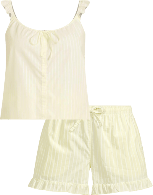 Women's Plus Size Poplin 2 Piece Pajama Set