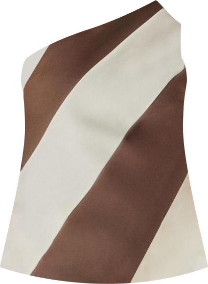 Women's Stripe Tailored One Shoulder Top
