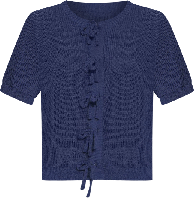 Women's Gemma Short Sleeve Bow Cardigan