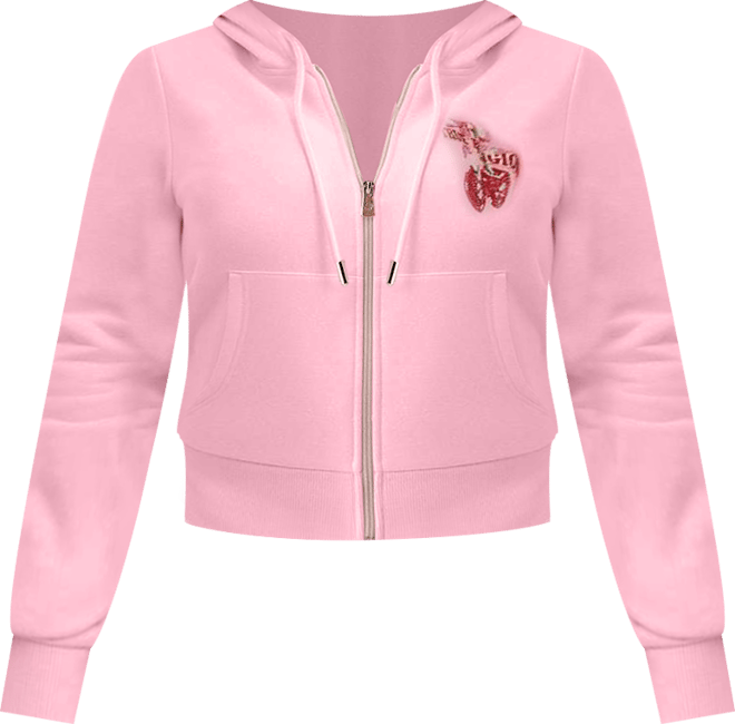 CHERRY SHRUNKEN ZIP HOODIE