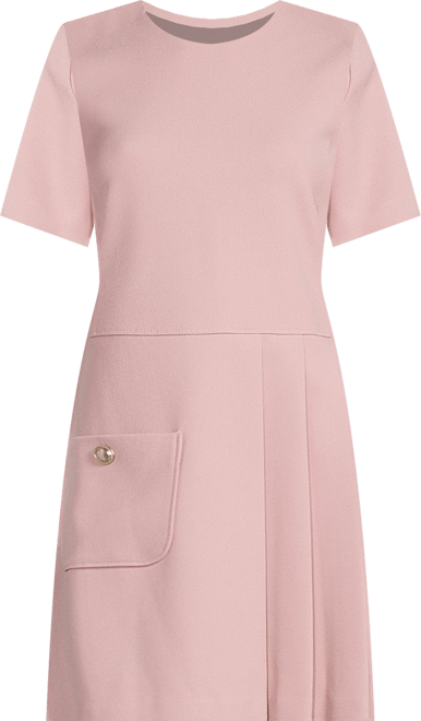 Tara Jarmon Rosella Woven Round Neck Short Sleeve Side Pleat Dress