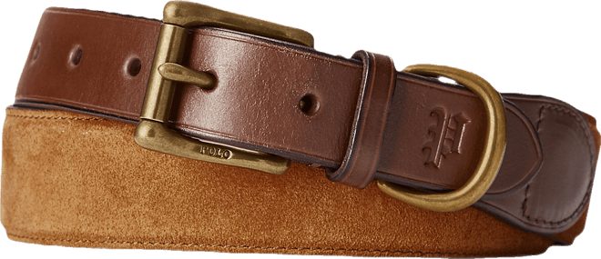 Men's Leather-Trim Suede Belt