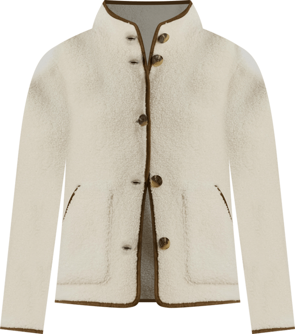 Women's Faux-Suede-Trim Fleece Jacket