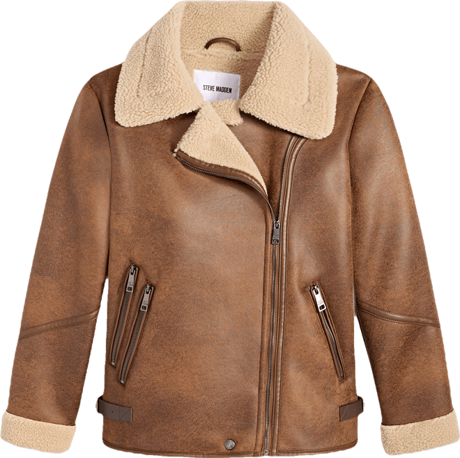 Women's Asymmetric Faux-Shearling Coat