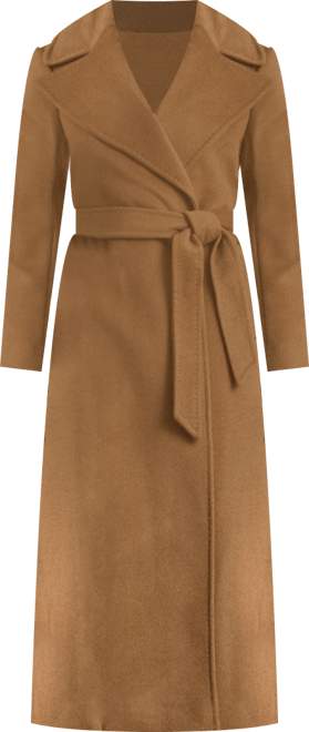 Women's Stitch-Trim Notch-Collar Belted Coat