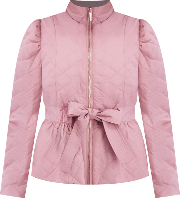 Women's Quilted Puff Sleeved Belted Jacket