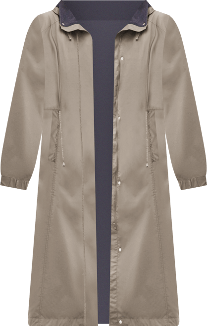 Plus Size Long Hooded Taslon Jacket