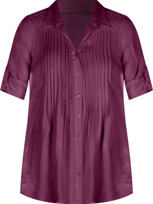 Plus Size Within Rayon 7-Day Pintucked Tunic Blouse