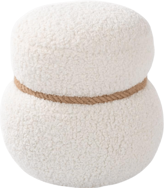 14" Wide Modern Snowman Entryway Ottoman Footstool-