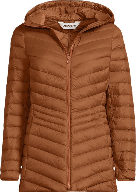 Plus Size Wanderweight Packable Down Hooded Long Jacket