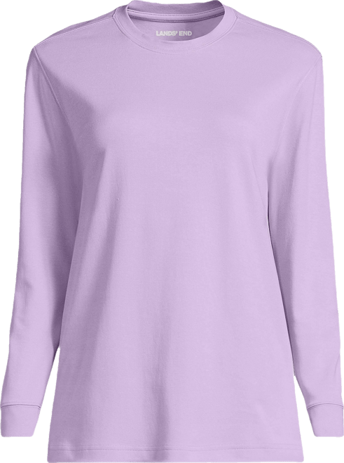 Women's Cotton Relaxed Long Sleeve Crew Neck