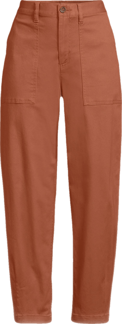 Women's Chino High Rise Barrel Leg Utility Ankle Pants